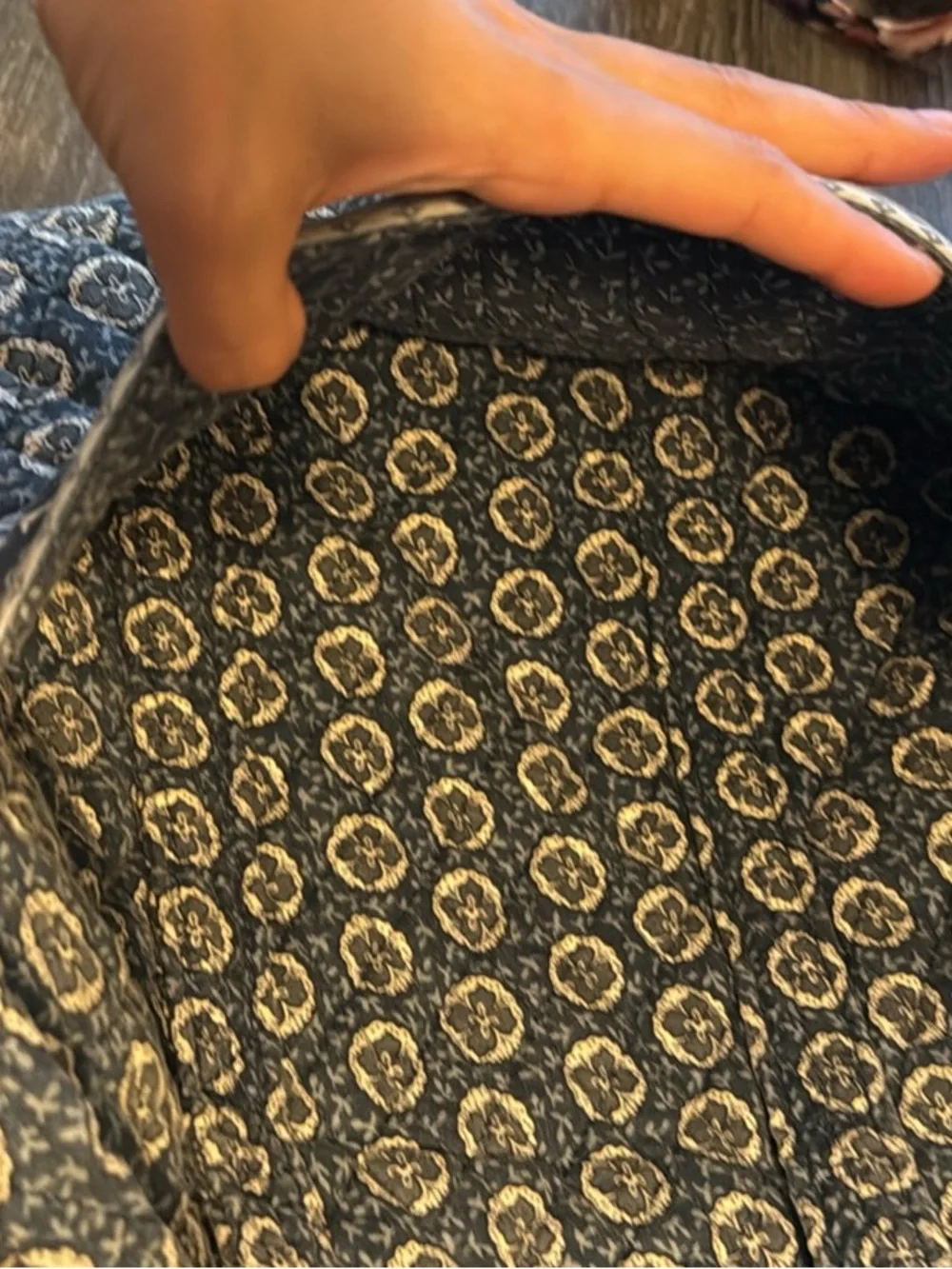 Vera Bradley Navy Paisley Quilted Laptop Tote